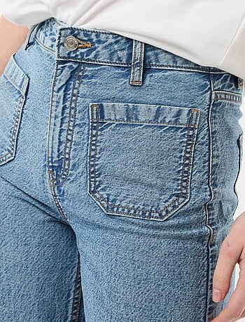 Pantalon wide leg à poches plaquées