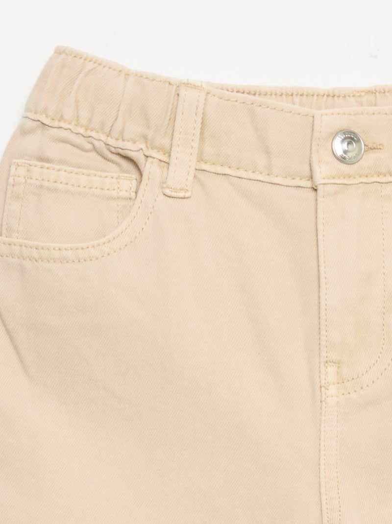Pantalon wide leg à taille ajustable Beige - Kiabi