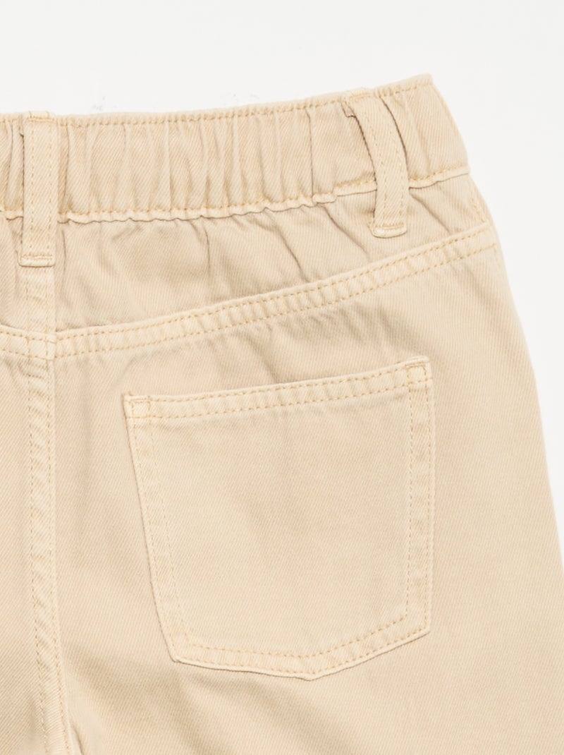 Pantalon wide leg à taille ajustable Beige - Kiabi