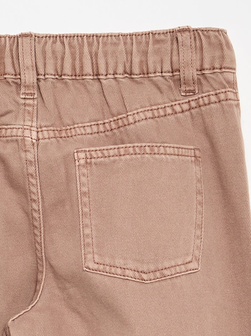 Pantalon wide leg à taille ajustable Marron - Kiabi