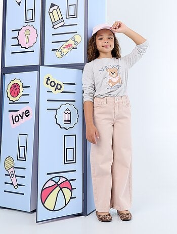 Pantalon wide leg à taille ajustable