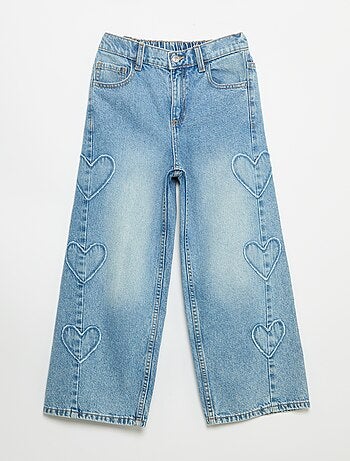 Pantalon wide leg avec broderies