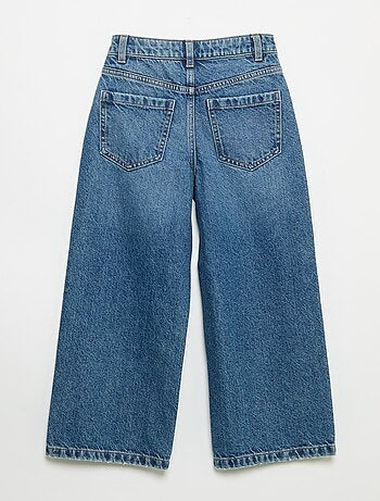 Pantalon wide leg avec broderies cœurs