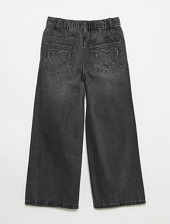 Pantalon wide leg avec broderies