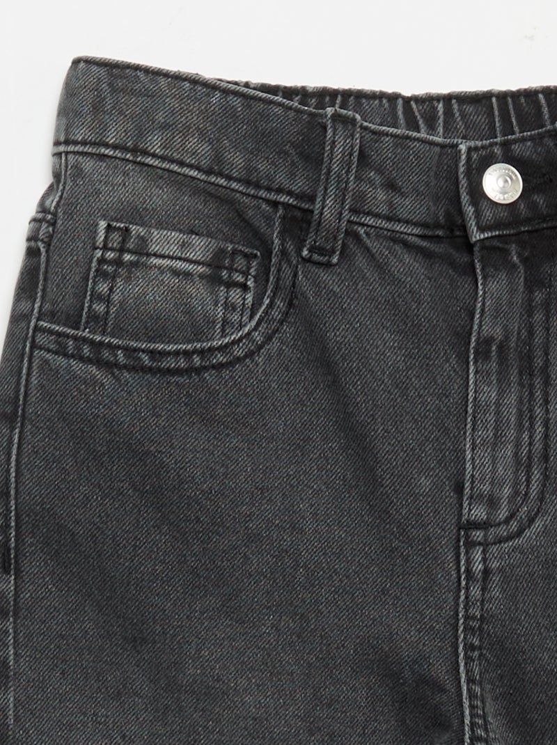 Pantalon wide leg avec broderies Gris - Kiabi