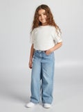 Pantalon wide leg Bleu - Kiabi