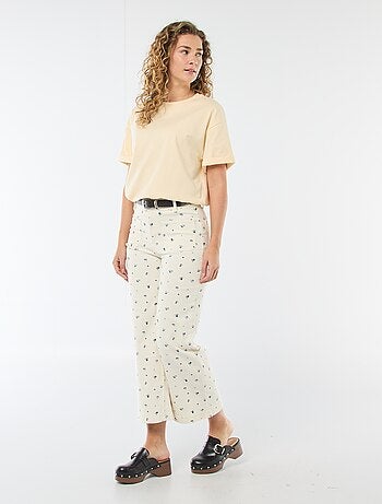 Pantalon wide leg coloré