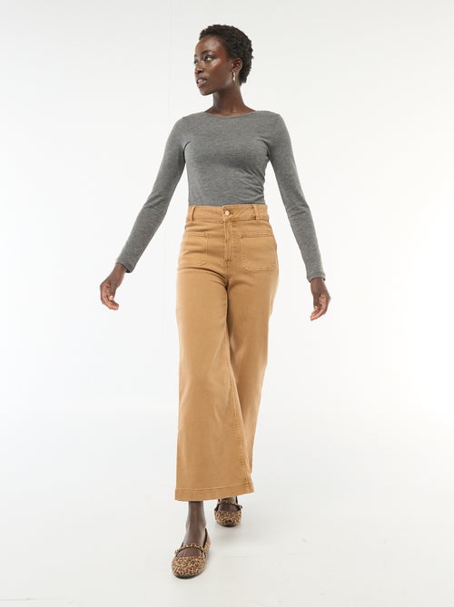 Pantalon wide leg coloré - Kiabi