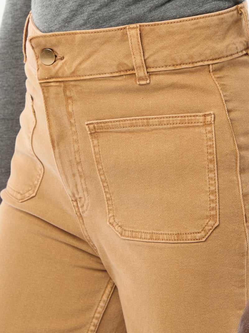 Pantalon wide leg coloré Camel - Kiabi