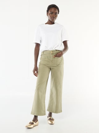 Pantalon wide leg coloré