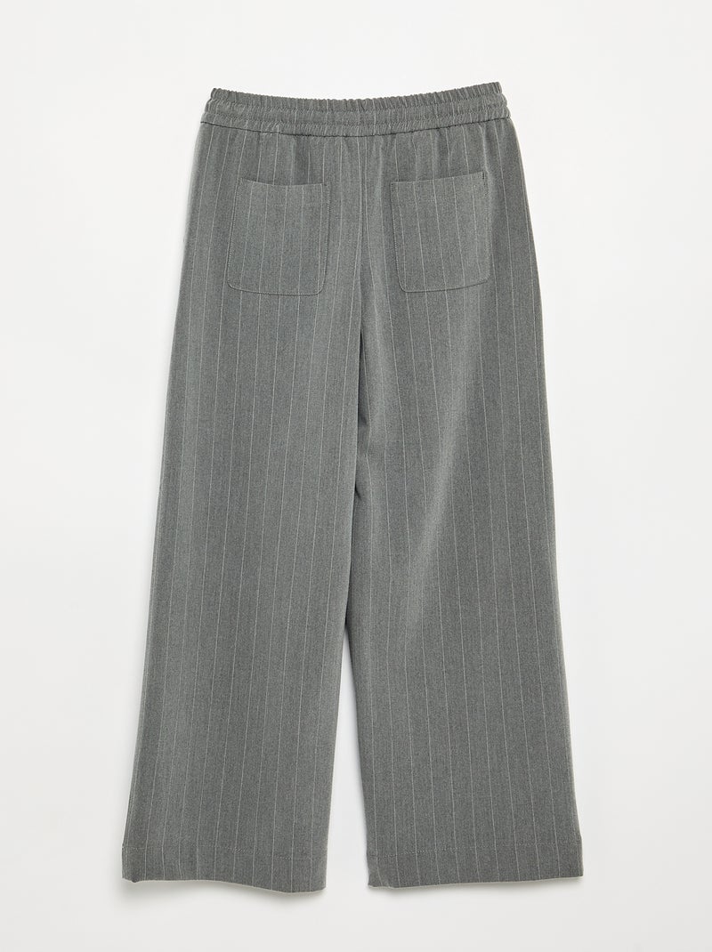 Pantalon wide leg / coupe large Gris - Kiabi