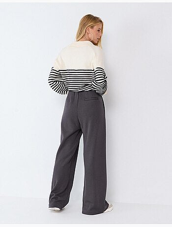 Pantalon wide leg en maille interlock, mo fashion