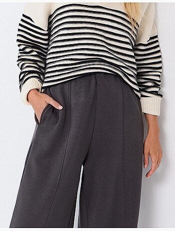 Pantalon wide leg en maille interlock, mo fashion