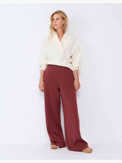 Pantalon wide leg en maille interlock, mo fashion - Kiabi