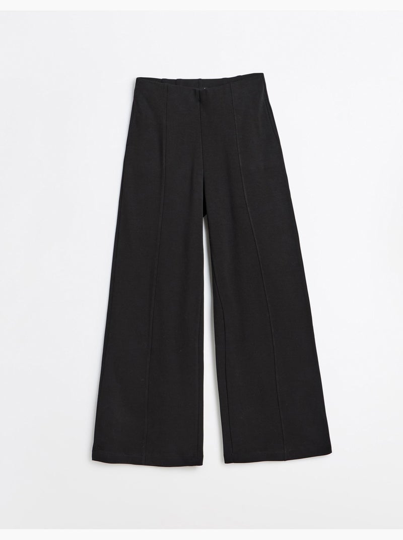 Pantalon wide leg en maille interlock, mo fashion Noir - Kiabi