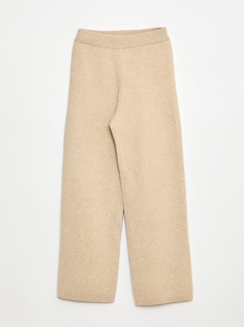 Pantalon wide leg en tricot - Kiabi