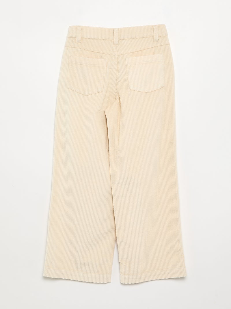 Pantalon wide leg en velours côtelés Blanc - Kiabi