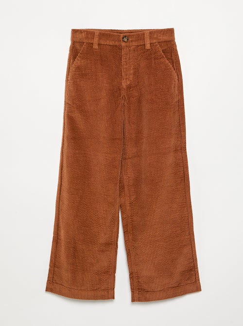 Pantalon wide leg en velours côtelés - Kiabi