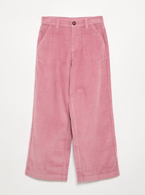 Pantalon wide leg en velours côtelés - Kiabi