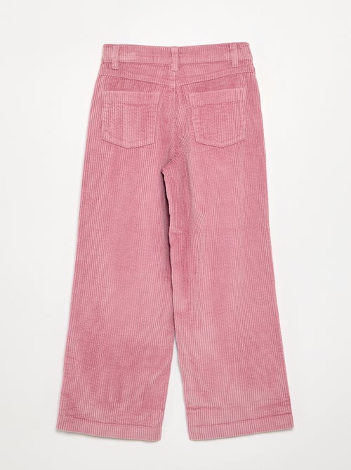 Pantalon wide leg en velours côtelés - Kiabi