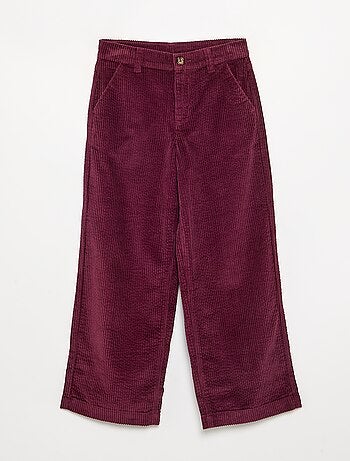 Pantalon wide leg en velours côtelés