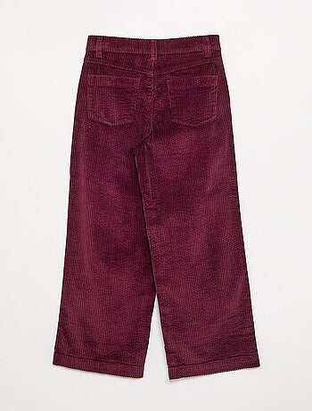 Pantalon wide leg en velours côtelés