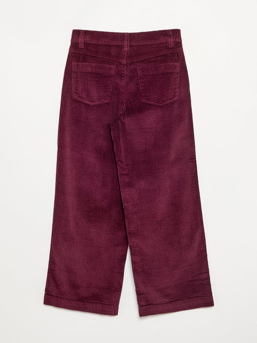 Pantalon wide leg en velours côtelés - Kiabi