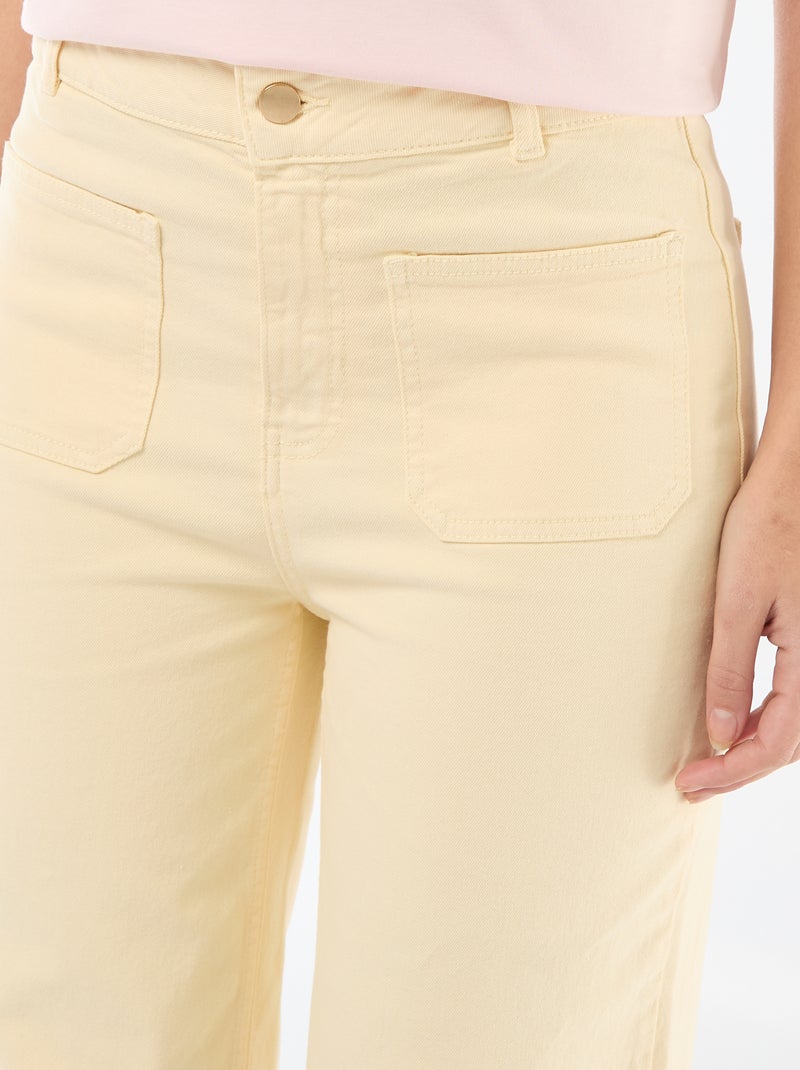 Pantalon wide leg femme Jaune - Kiabi