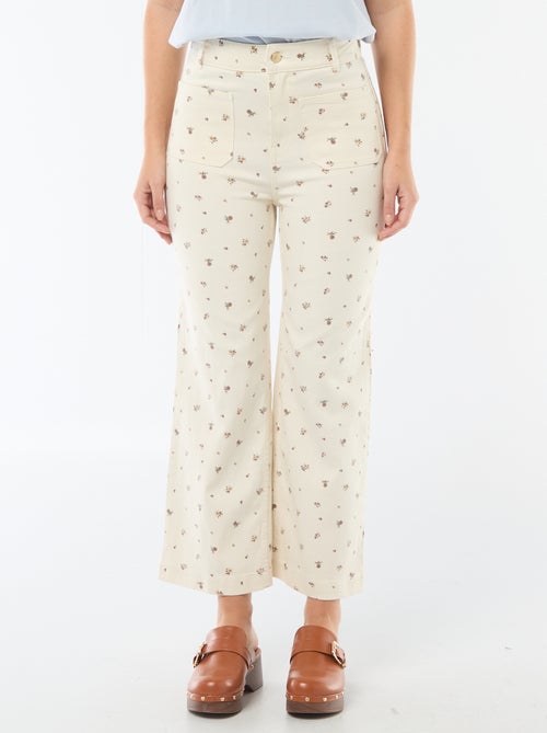 Pantalon wide leg femme uni - Kiabi