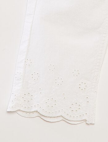 Pantalon wide leg finition brodée