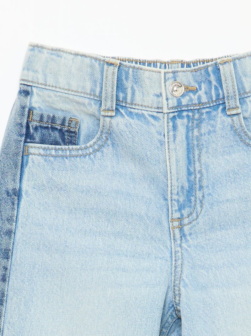 Pantalon wide leg fit / coupe large à 2 teintes Bleu - Kiabi