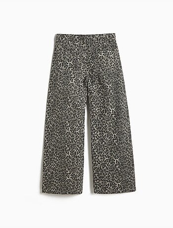 Pantalon wide leg imprimé animal, MO Fashion