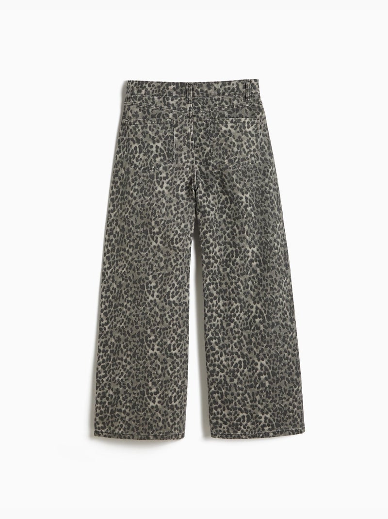 Pantalon wide leg imprimé animal, MO Fashion Gris - Kiabi