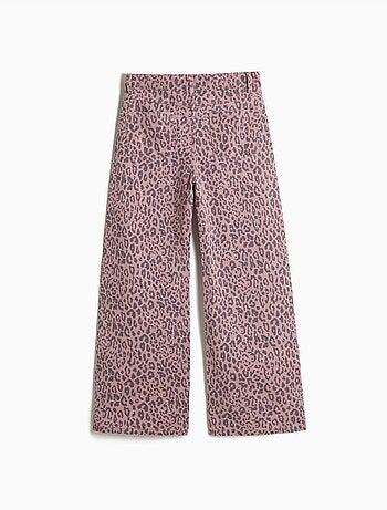 Pantalon wide leg imprimé animal, MO Fashion