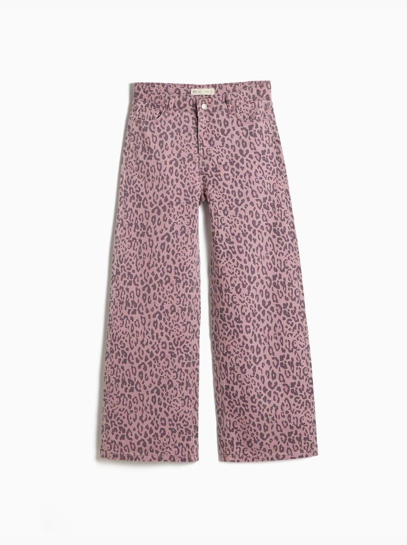 Pantalon wide leg imprimé animal, MO Fashion Mauve lilas - Kiabi