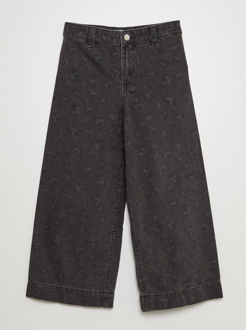 Pantalon wide leg imprimé léopard - Kiabi