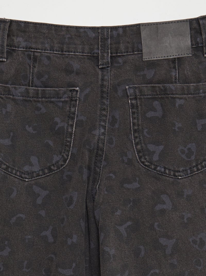 Pantalon wide leg imprimé léopard Gris - Kiabi