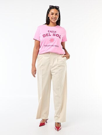 Pantalon wide leg taille haute