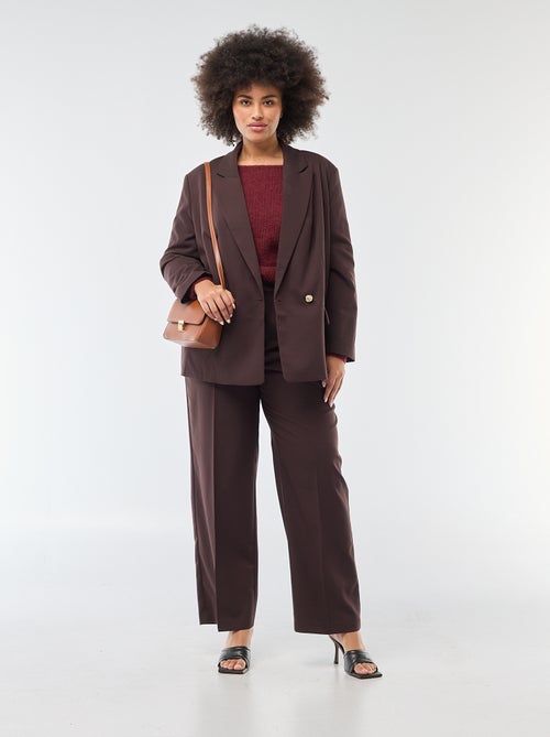 Pantalon wide leg taille haute - Kiabi