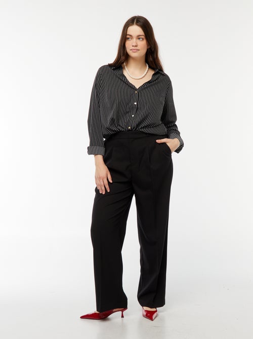 Pantalon wide leg taille haute - Kiabi