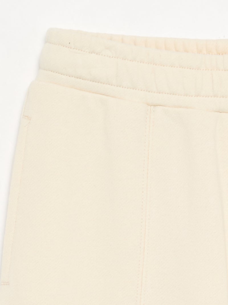 Pantalon wide leg uni Ecru - Kiabi