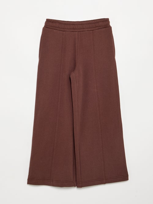 Pantalon wide leg uni - Kiabi