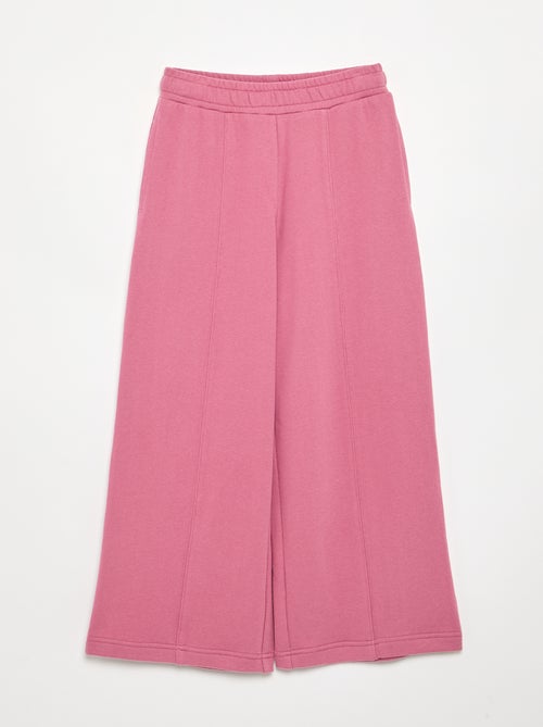 Pantalon wide leg uni - Kiabi