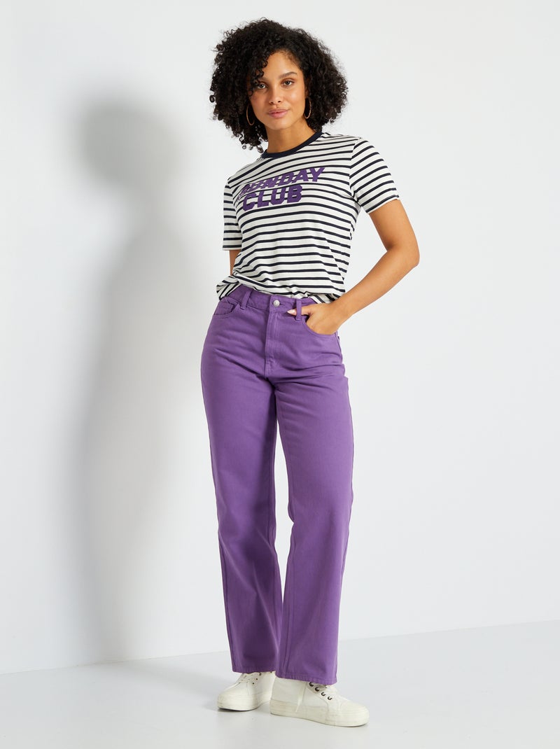 Pantalon wide leg Violet - Kiabi