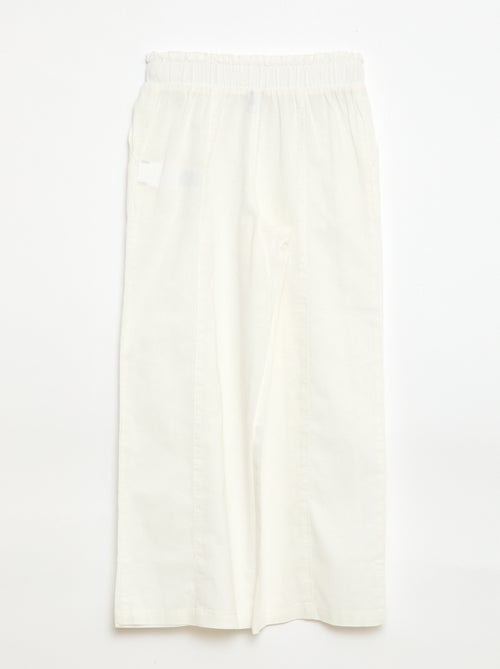 Pantalon wide leg/coupe large en coton tissé - Kiabi