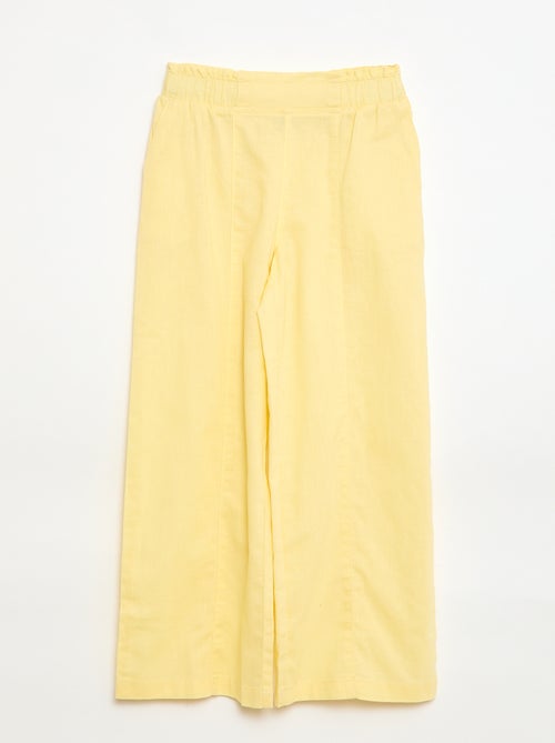 Pantalon wide leg/coupe large en coton tissé - Kiabi
