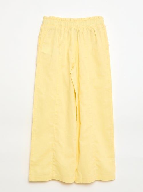 Pantalon wide leg/coupe large en coton tissé - Kiabi