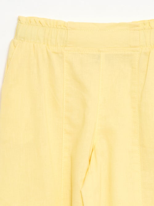 Pantalon wide leg/coupe large en coton tissé - Kiabi