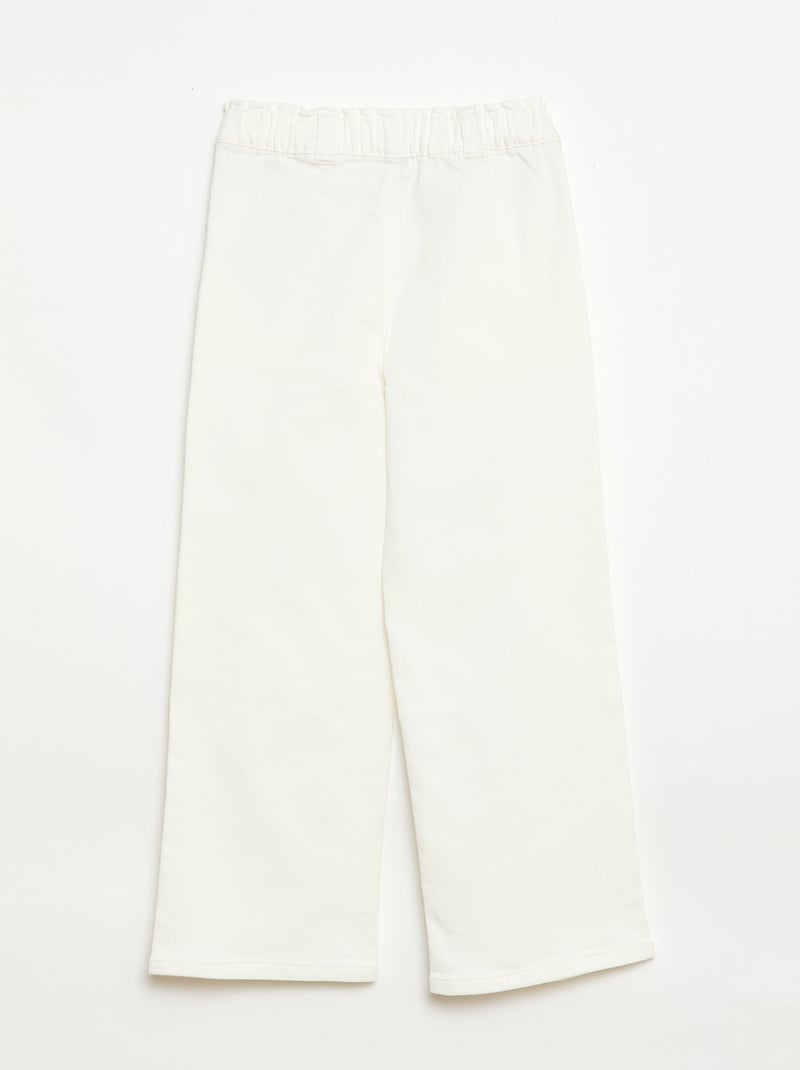 Pantalon wide legs - collection facile à enfiler Blanc - Kiabi
