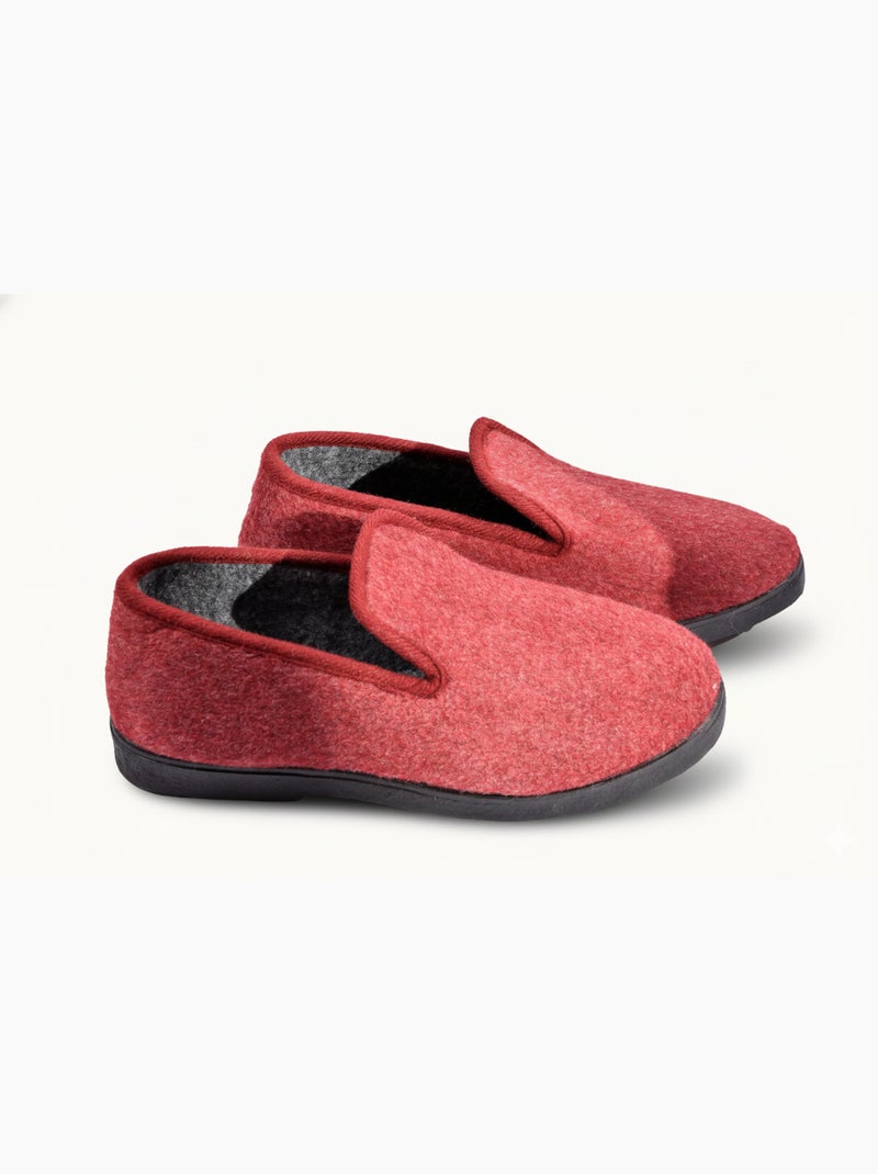 Pantoffel Charentaise dames winter Karmozijnrood - Kiabi